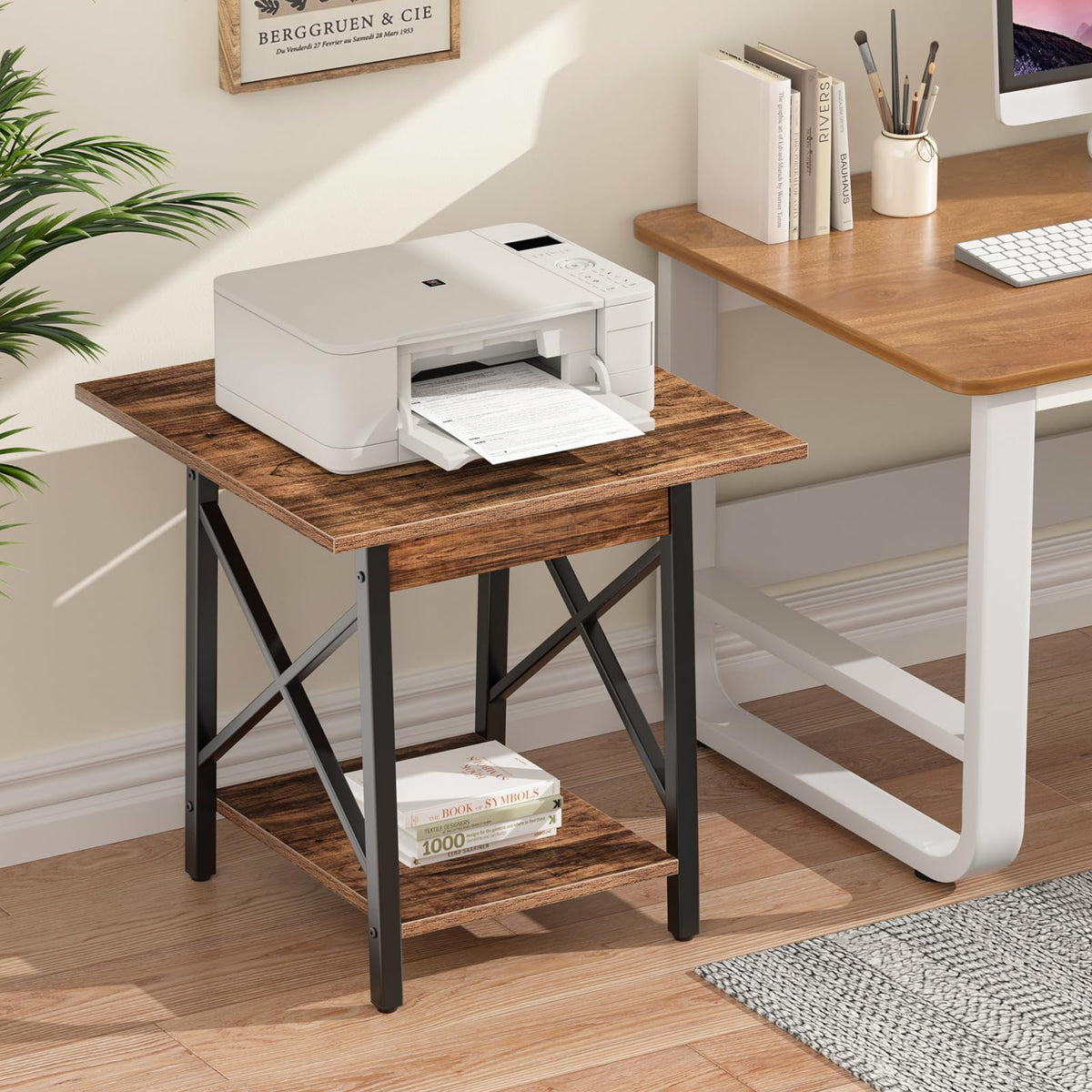 Square End Table with Storage