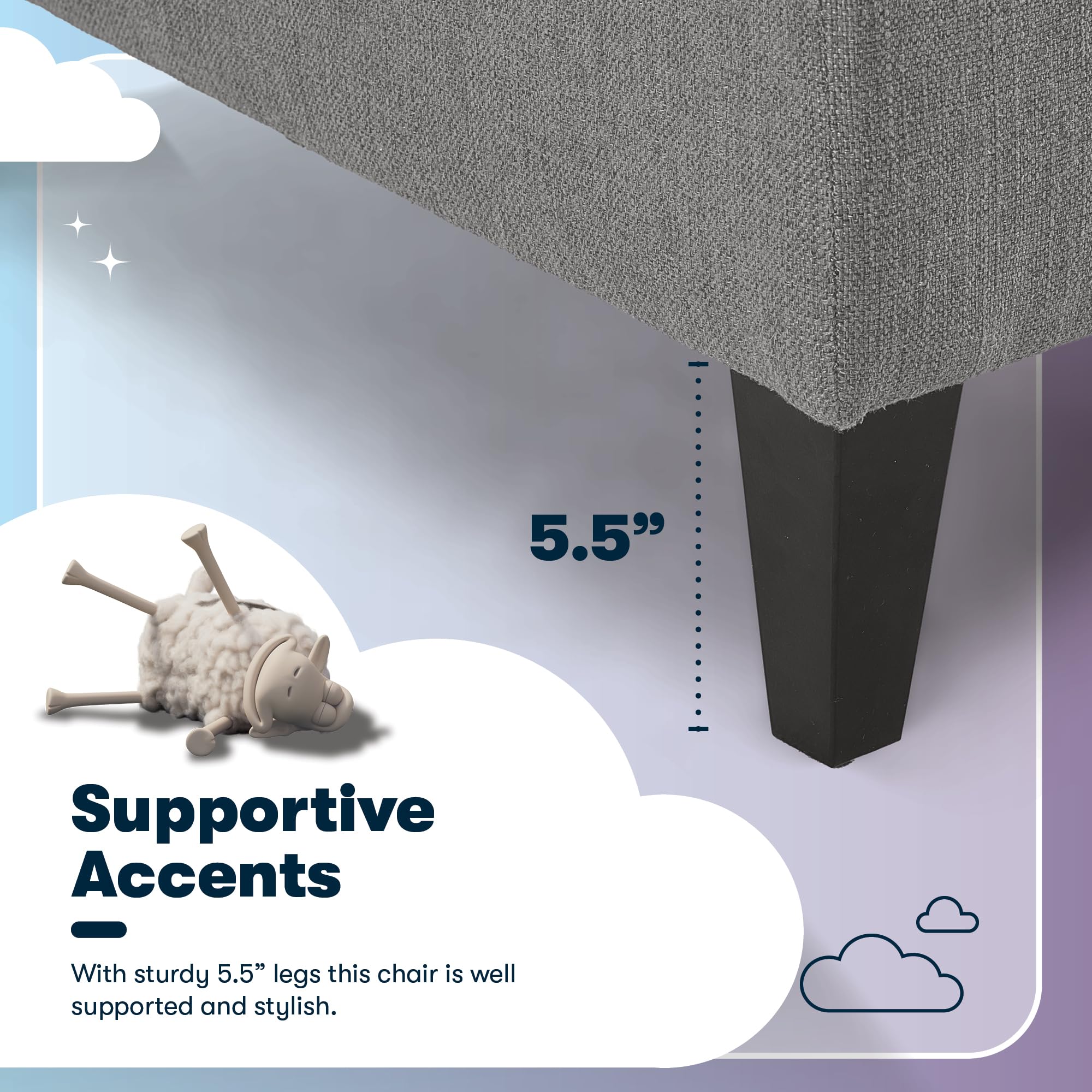 Modern Gray Accent Slipper Chair