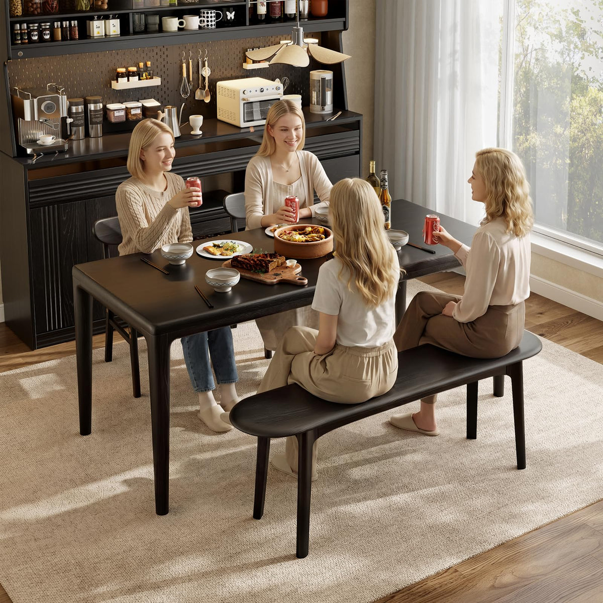 Solid Rubberwood Dining Bench