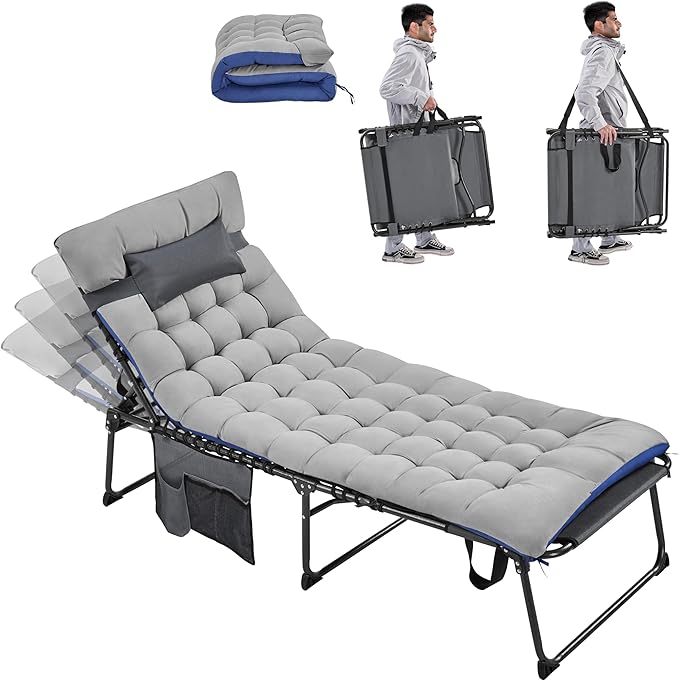 5-Position Folding Tanning Lounge Chair