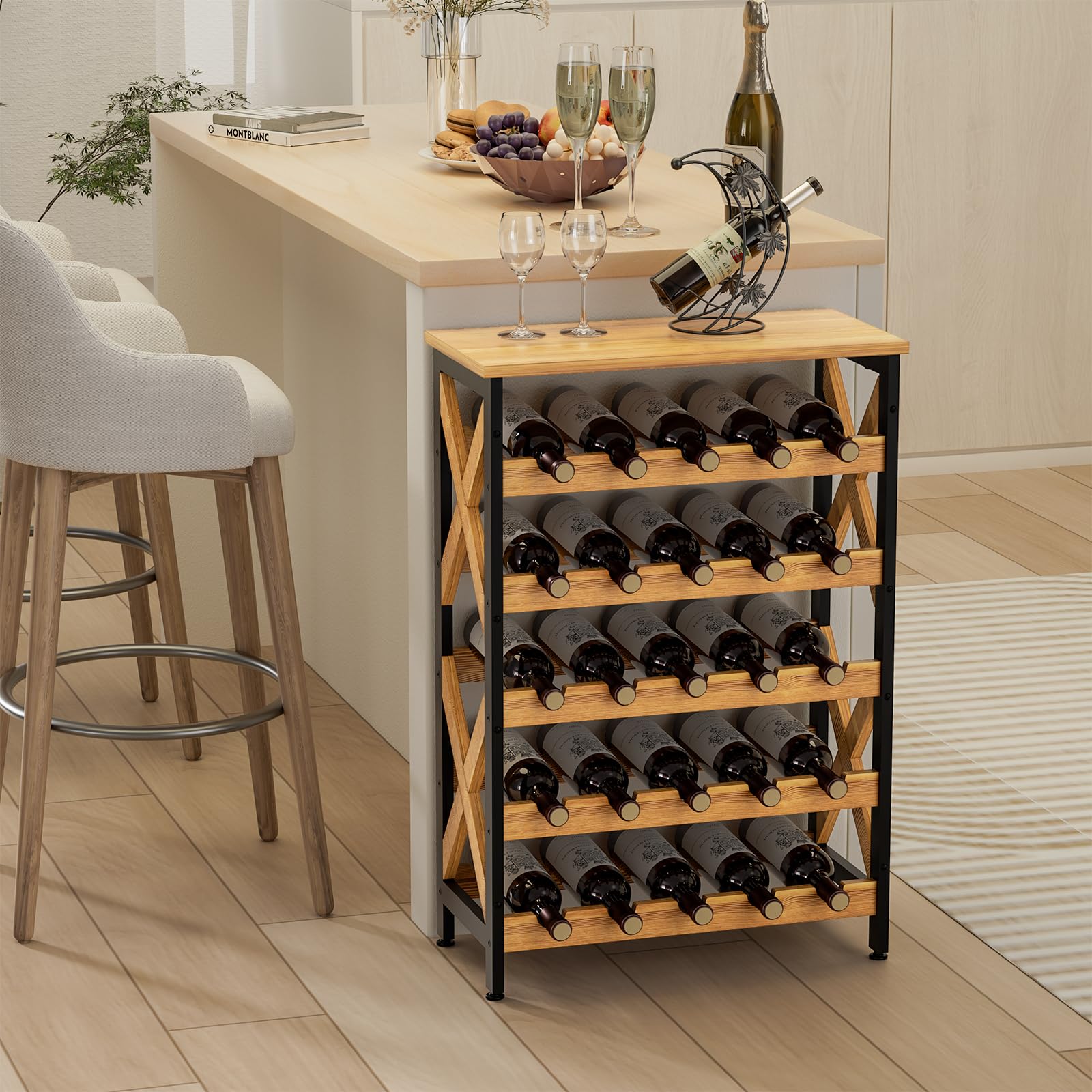 25-Bottle Freestanding Wine Rack