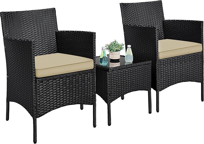 3-Piece Outdoor PE Rattan Conversation Set