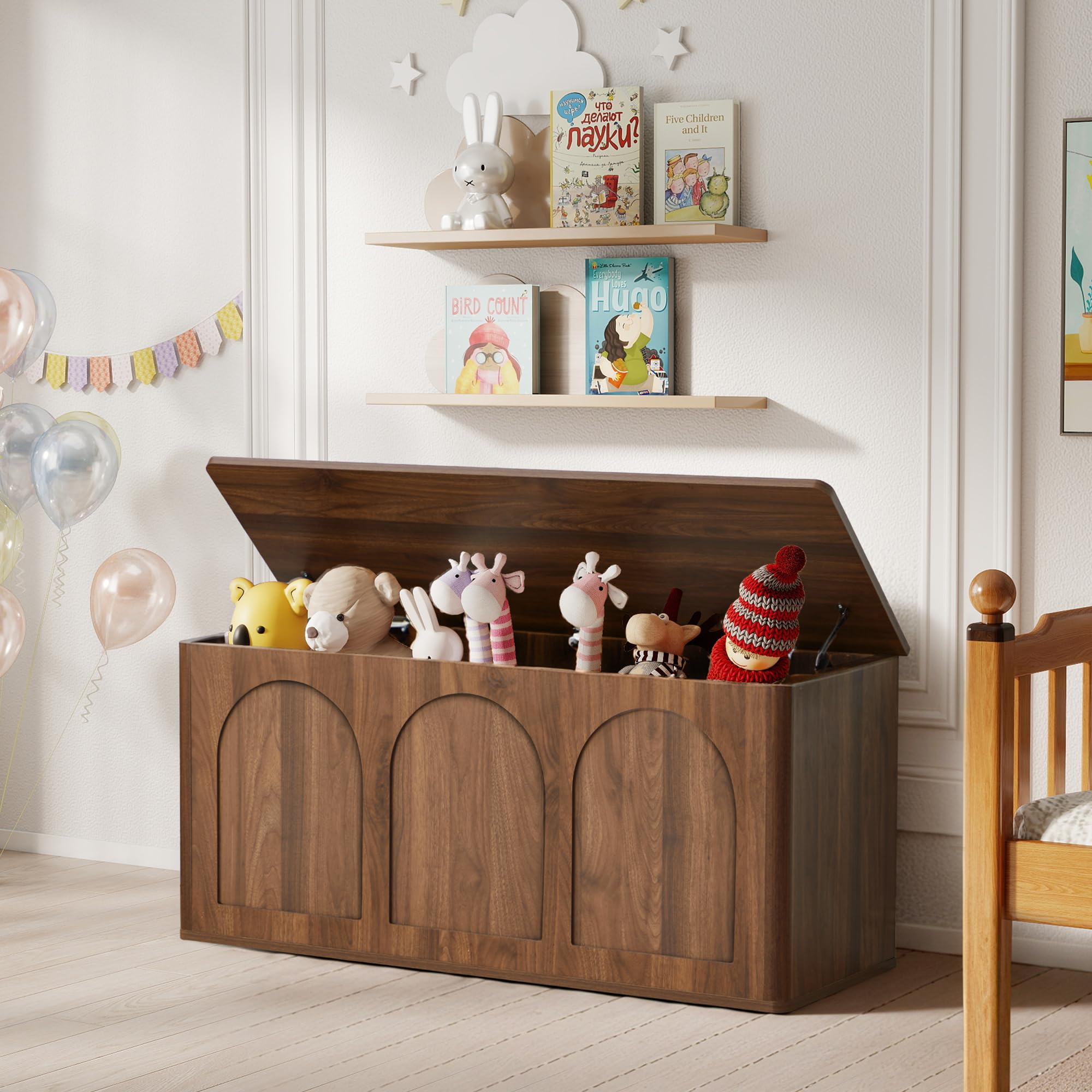 Farmhouse Storage Bench with Flip-Top Lid
