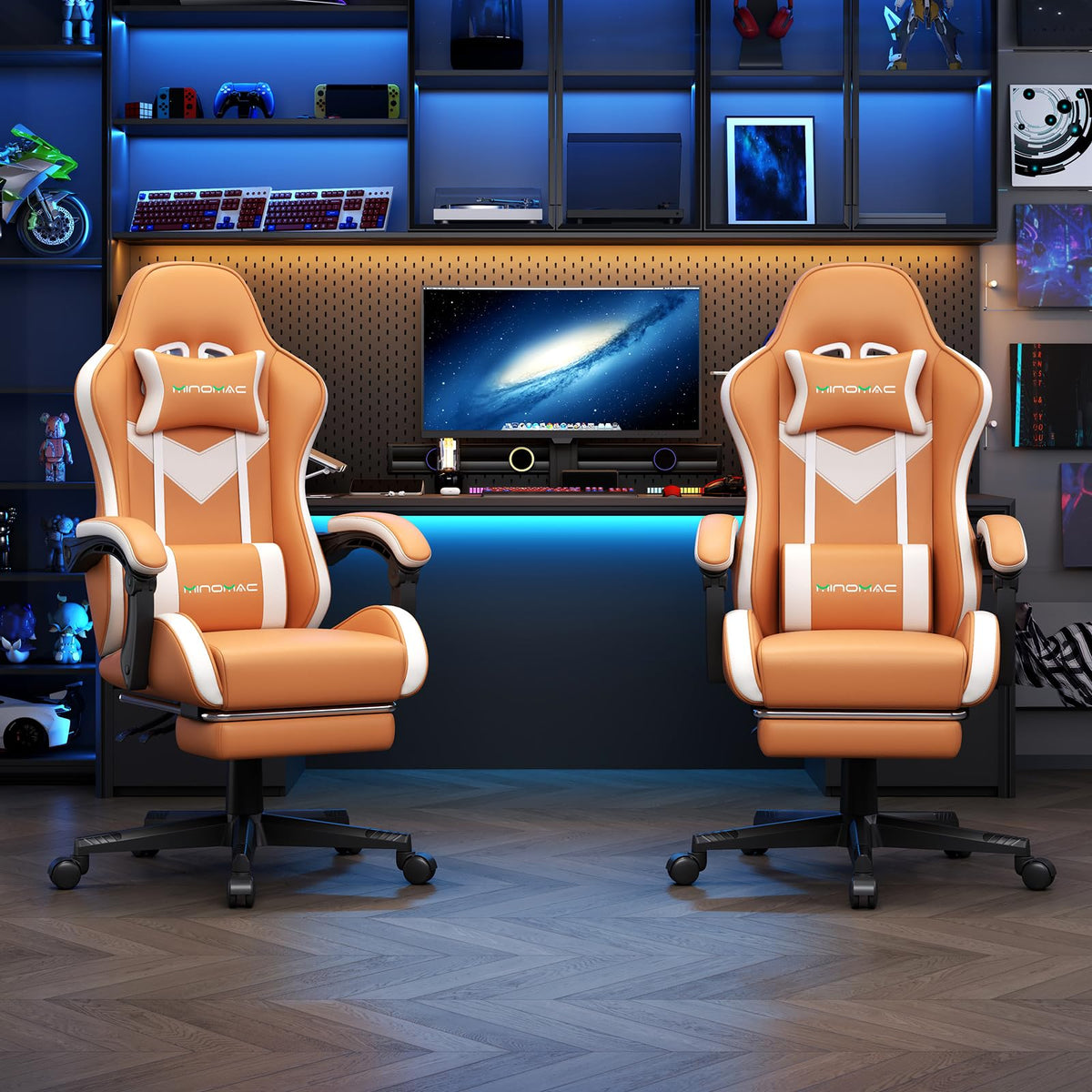 Gaming Chair Ergonomic Gamer Computer Office Chair,Footrest Lumbar Support