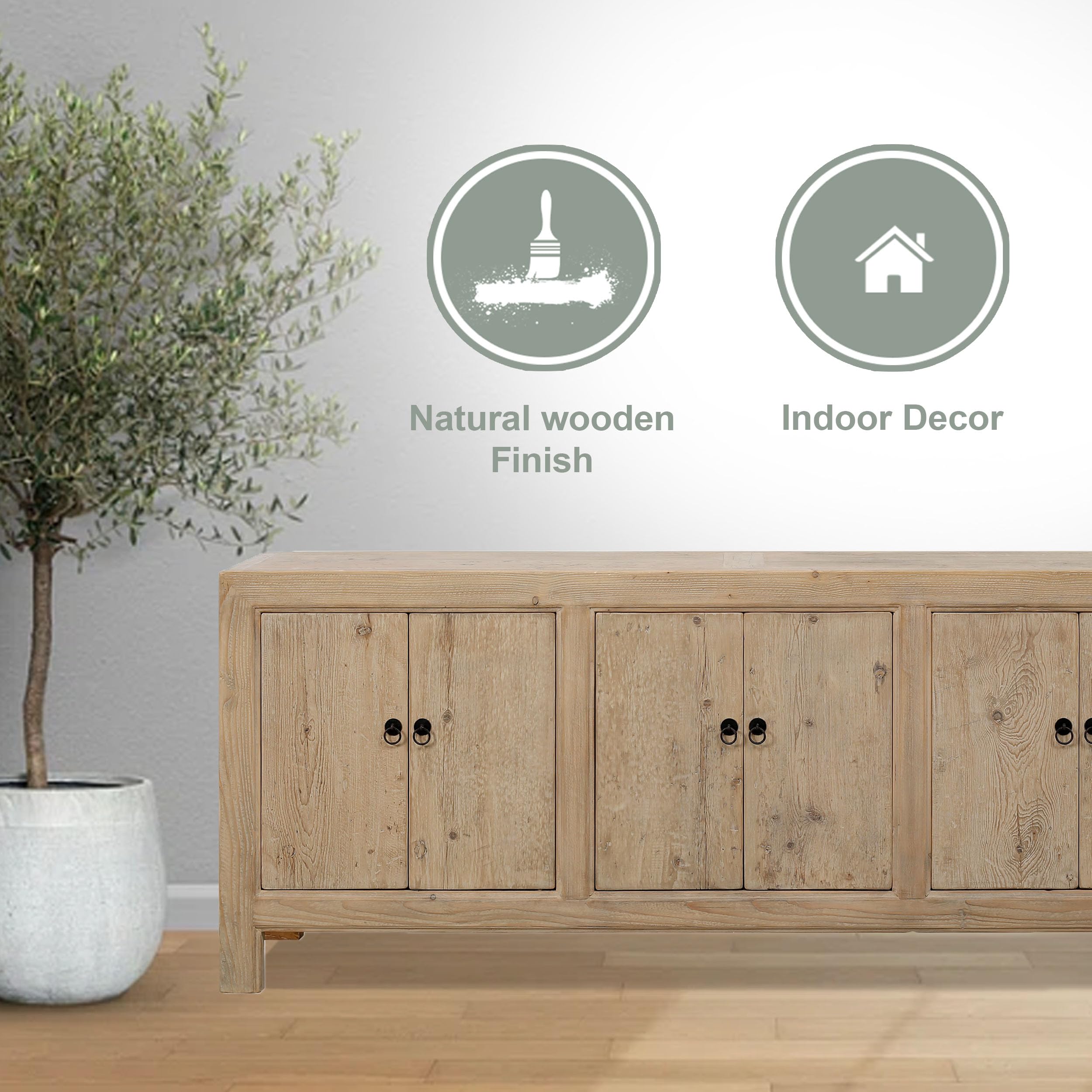 Artissance Home Reclaimed Wood Sideboard Buffet Cabinet with Storage – Rustic Buffet Sideboard Cabinet with 6 Drawers, Natural Wood Finish, 35.5” Tall for Dining Room, Living Room & Entryway