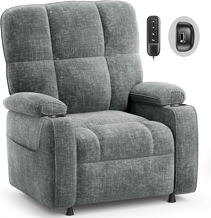 Power Recliner Chair with Cup Holder & USB Port
