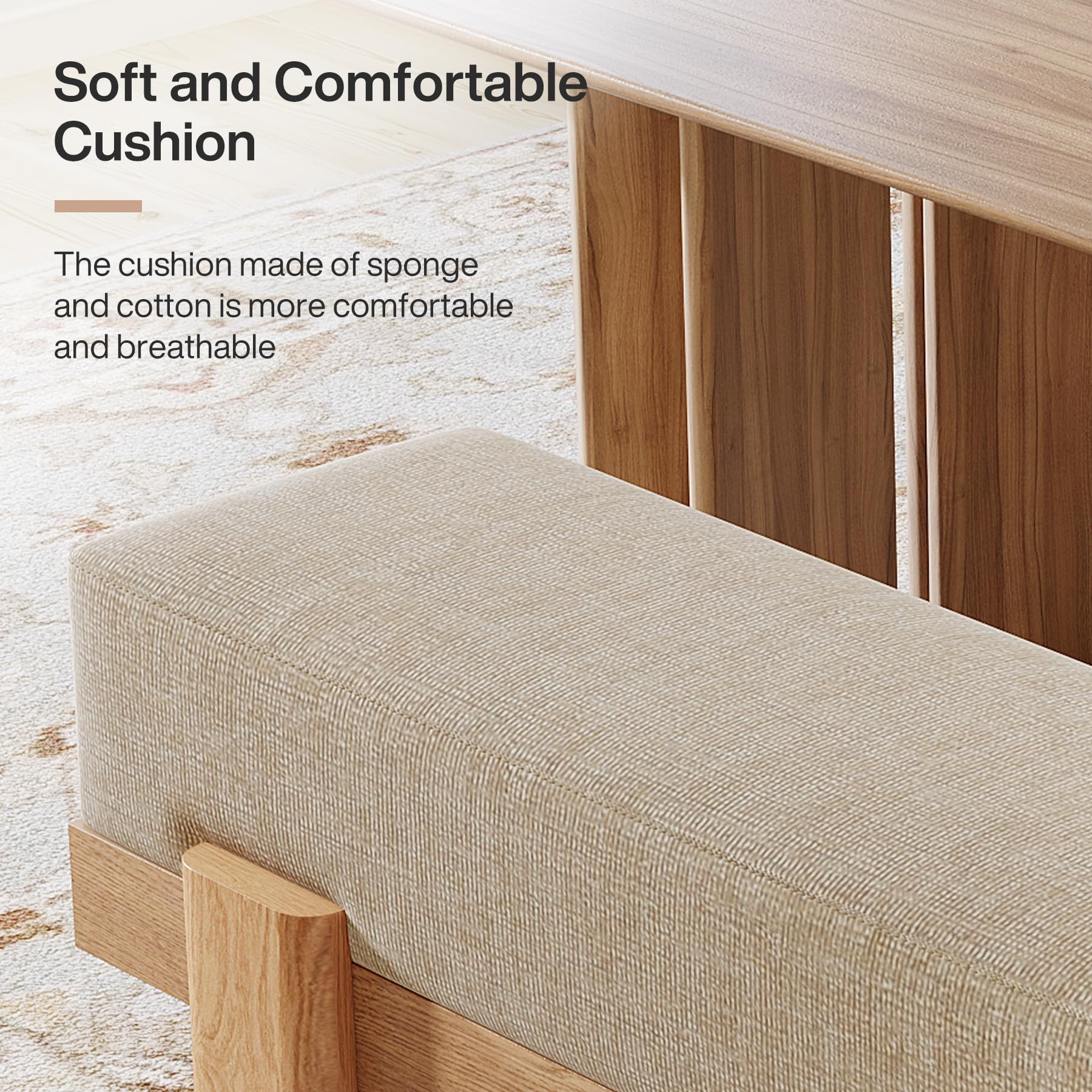 55-Inch Upholstered Dining Bench