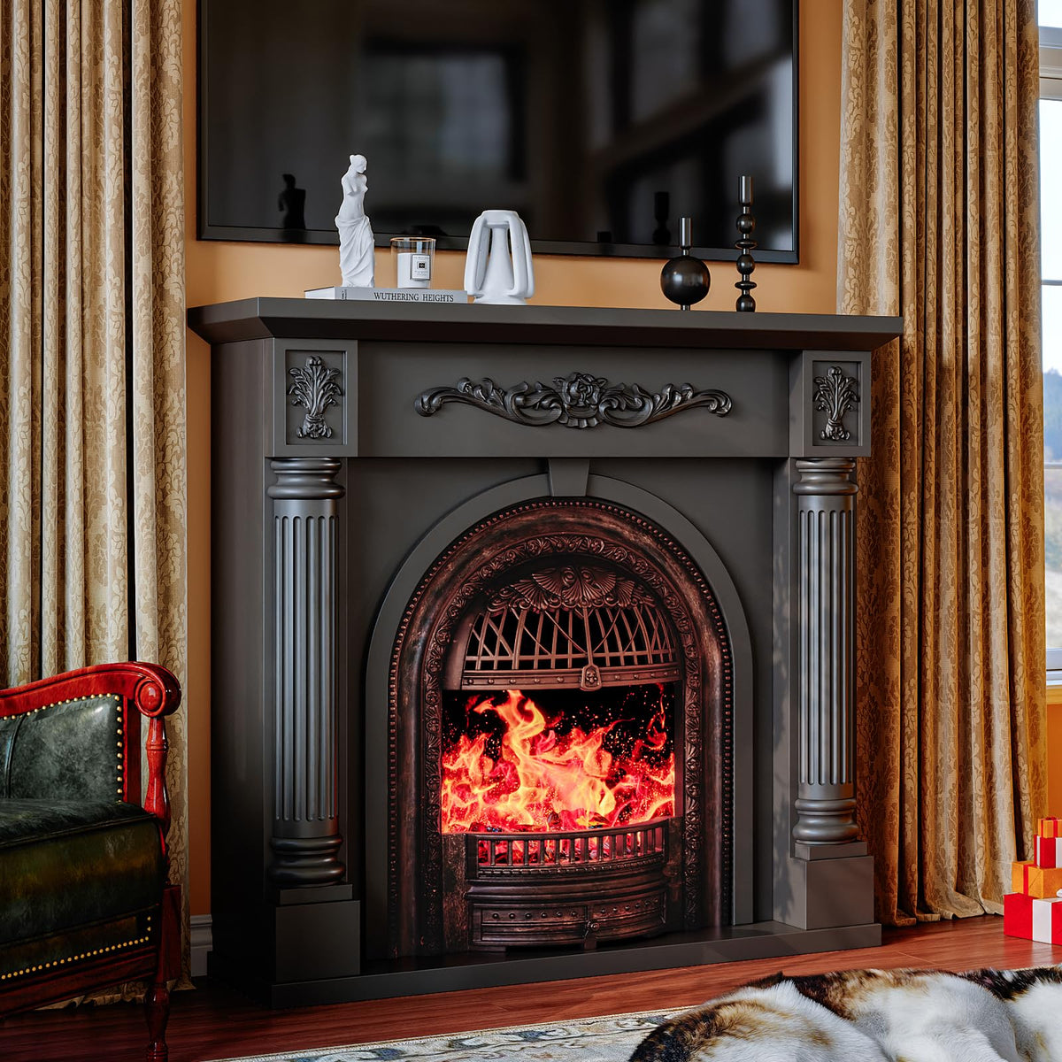 Roman Column Electric Fireplace