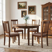 Mid-Century Dining Chairs, Set of 2 – Upholstered, Solid Rubberwood