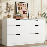 YESHOMY Dresser for Bedroom, 47.2" Modern Wood Chest with 6 Drawers, White