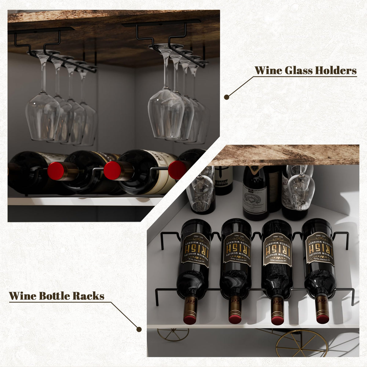 L-Shaped LED Bar Cabinet