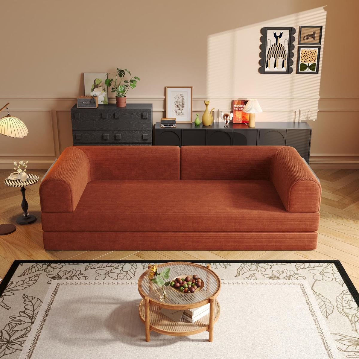 Convertible Corduroy Sofa Bed