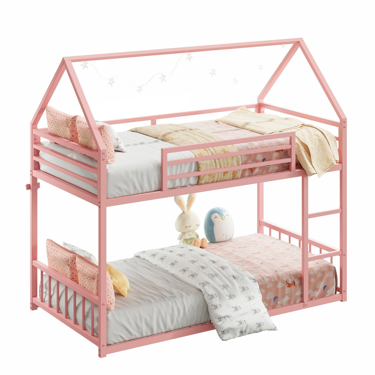 Pink Twin House Bunk Bed