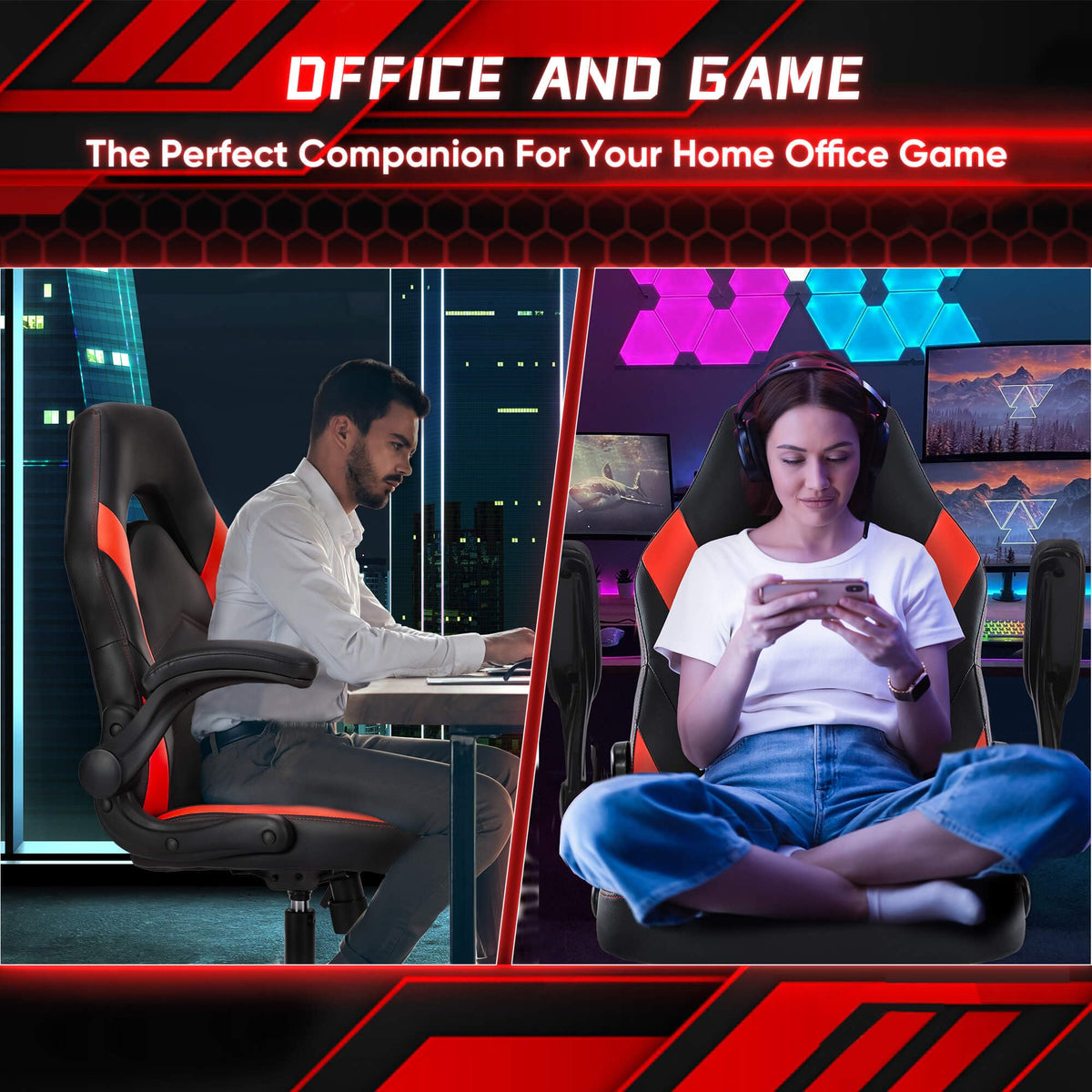 OLIXIS Computer Gaming Chair, Video Gamer Chairs, Comfy Lumbar Support