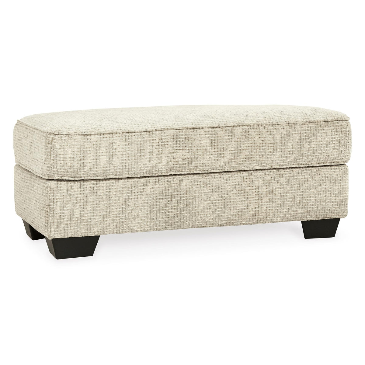 Beige Chenille Ottoman