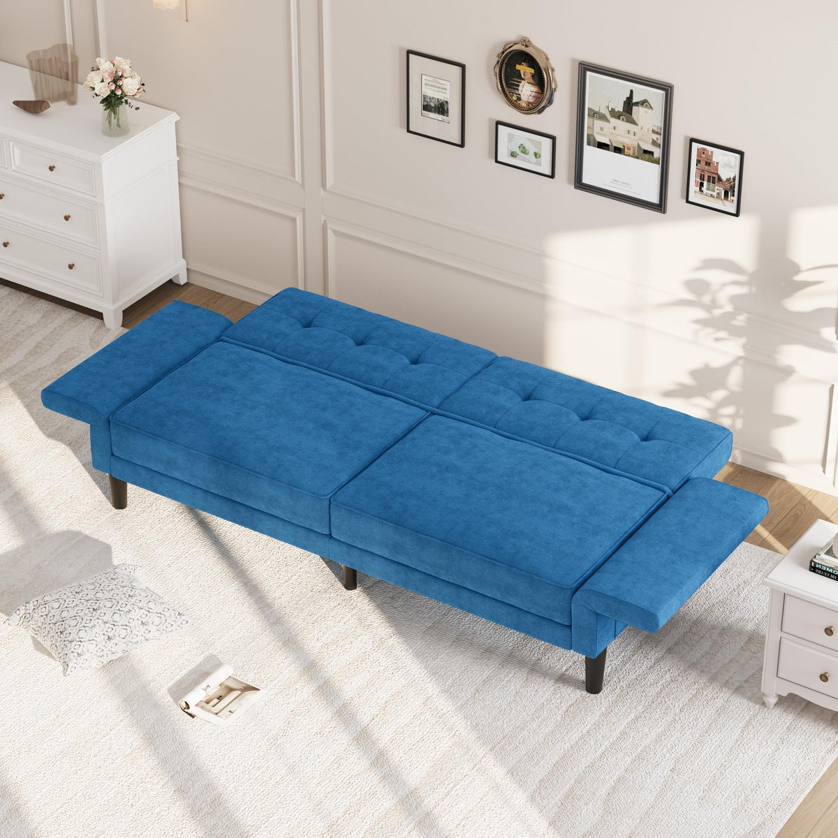 Garvee 89" Futon Sofa Bed, Modern Chenille Sleeper Couch