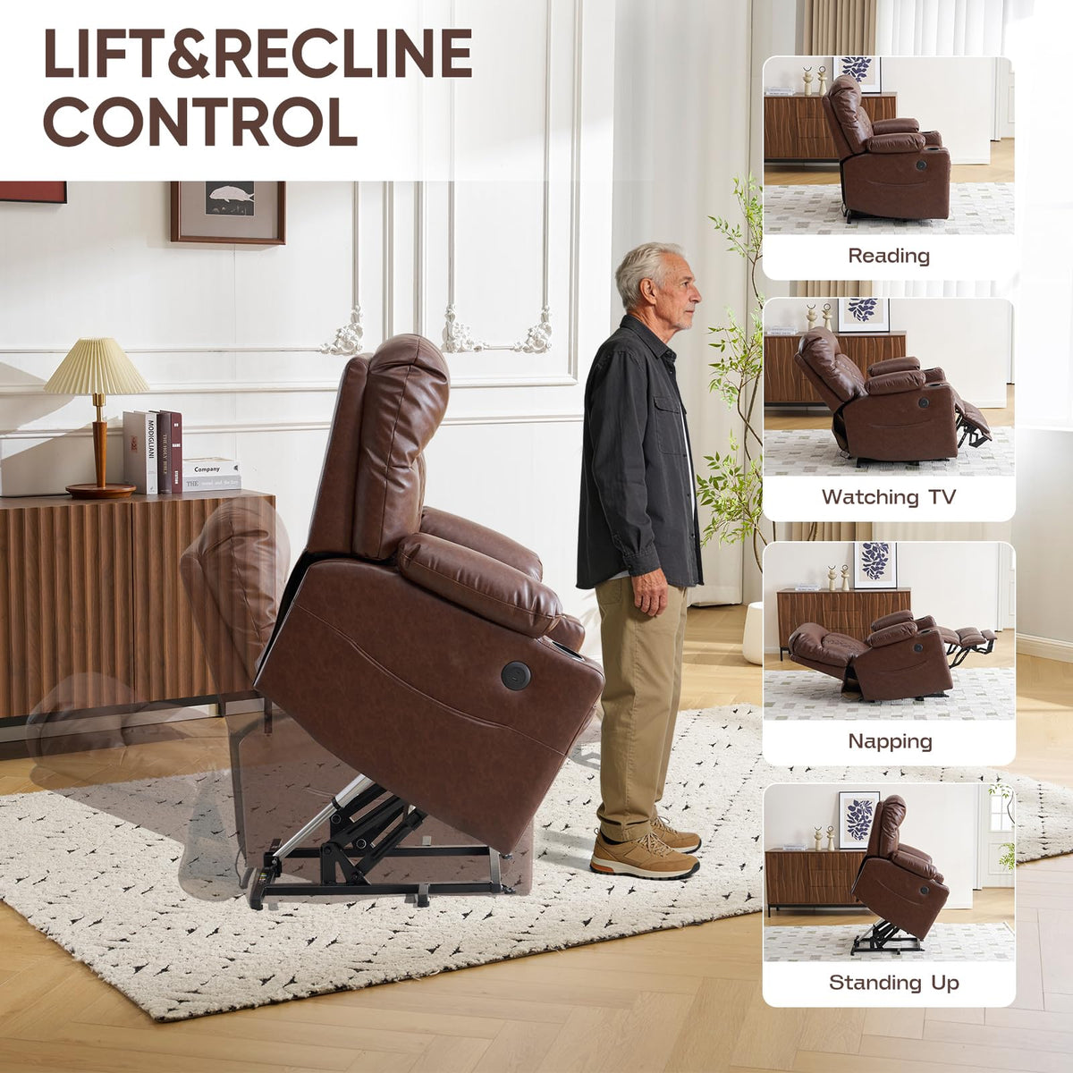 Dual-Motor Power Lift Massage Recliner
