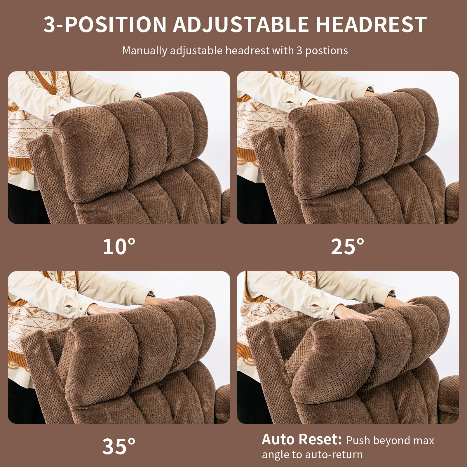 Oversized Dual-Motor Power Lift Recliner Chair – Brown