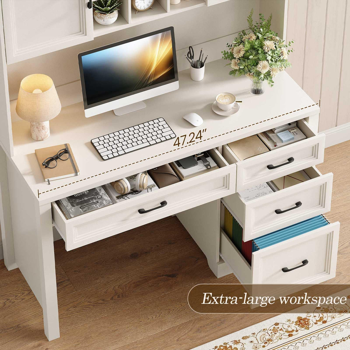Farmhouse Desk with Hutch