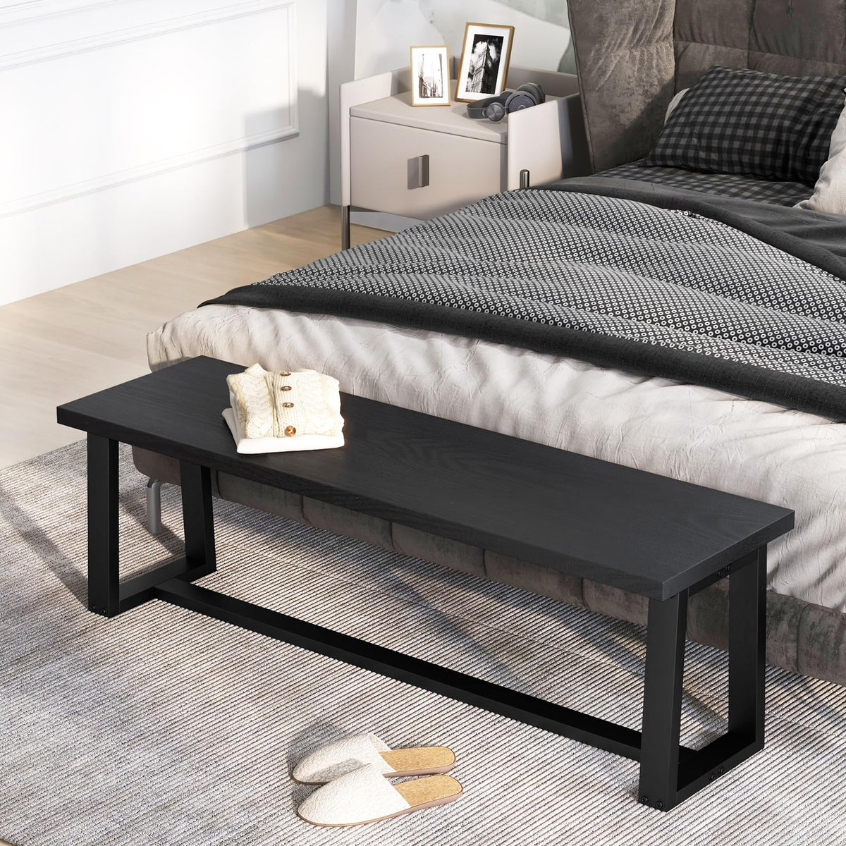 Black Wood Dining Bench