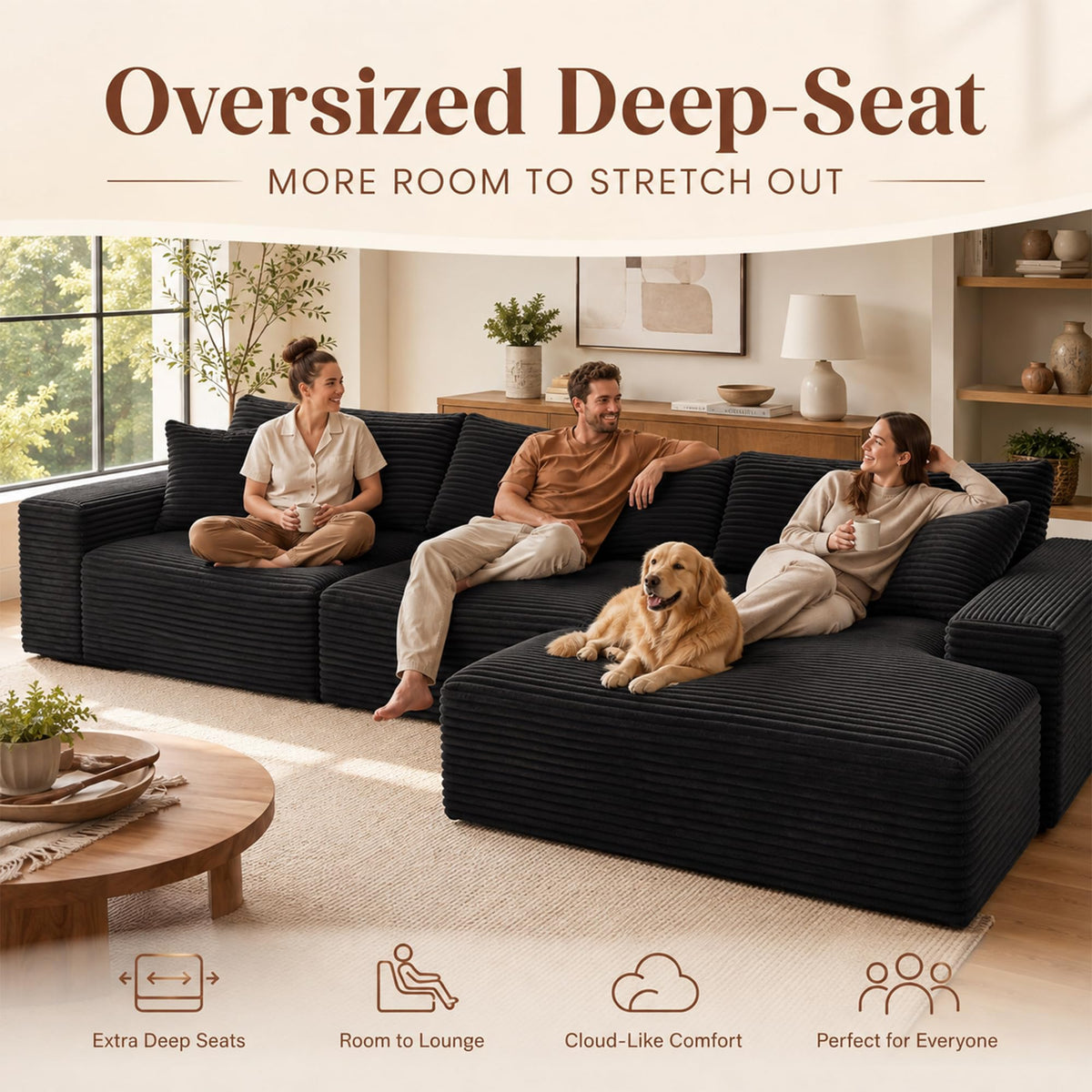 Corduroy Modular Sectional Sofa