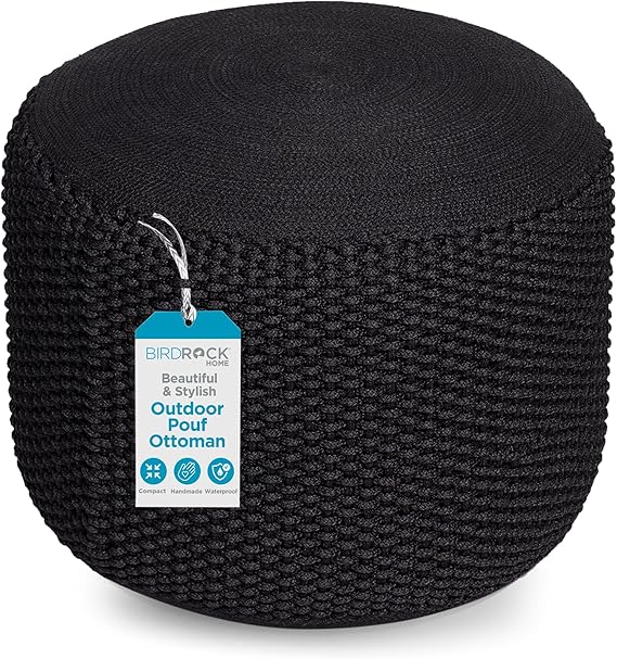 Hand-Knitted Outdoor & Indoor Pouf Ottoman