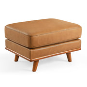 Artisan Top-Grain Leather Ottoman