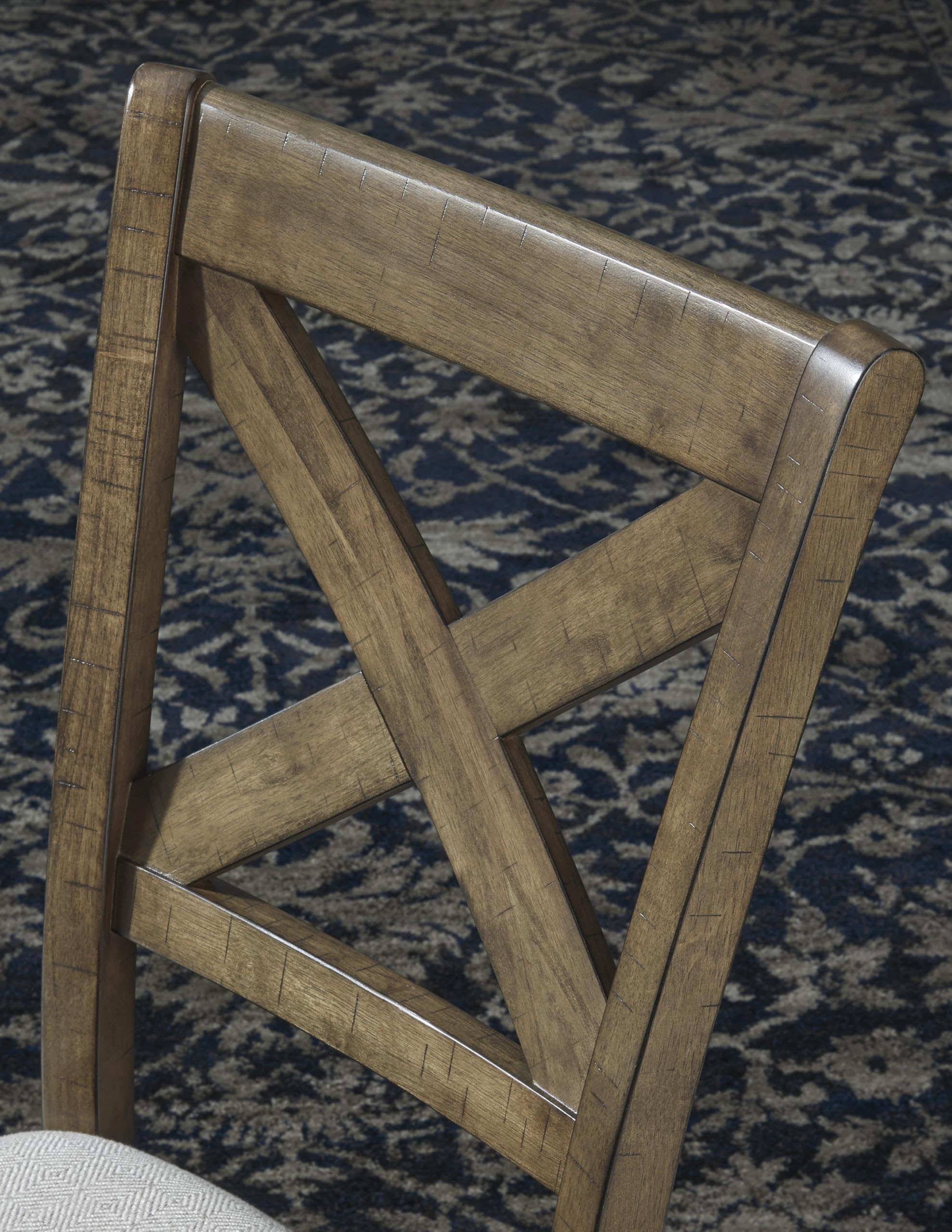 X Back Upholstered Dining Chairs, Set of 2