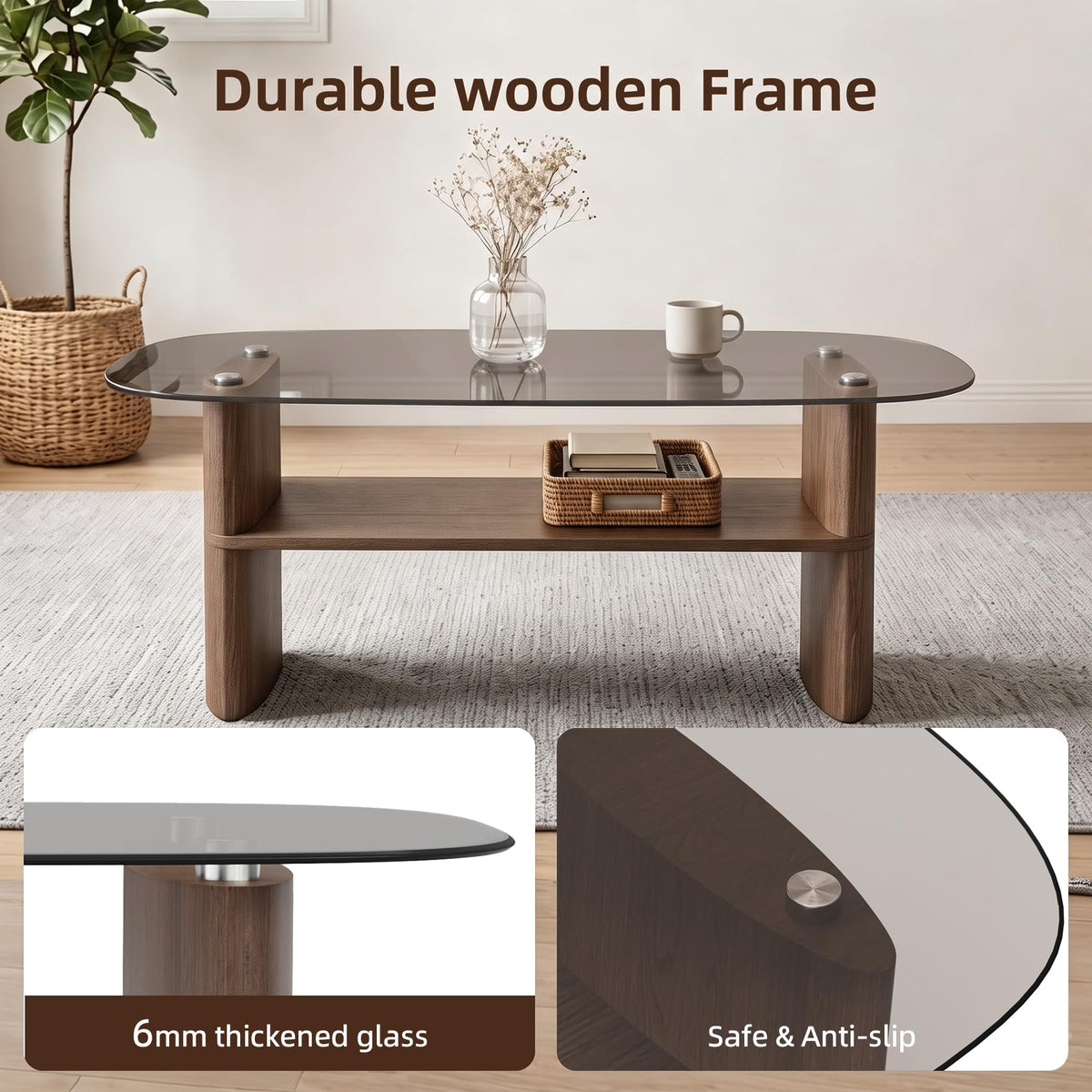 Curved Glass Coffee Table