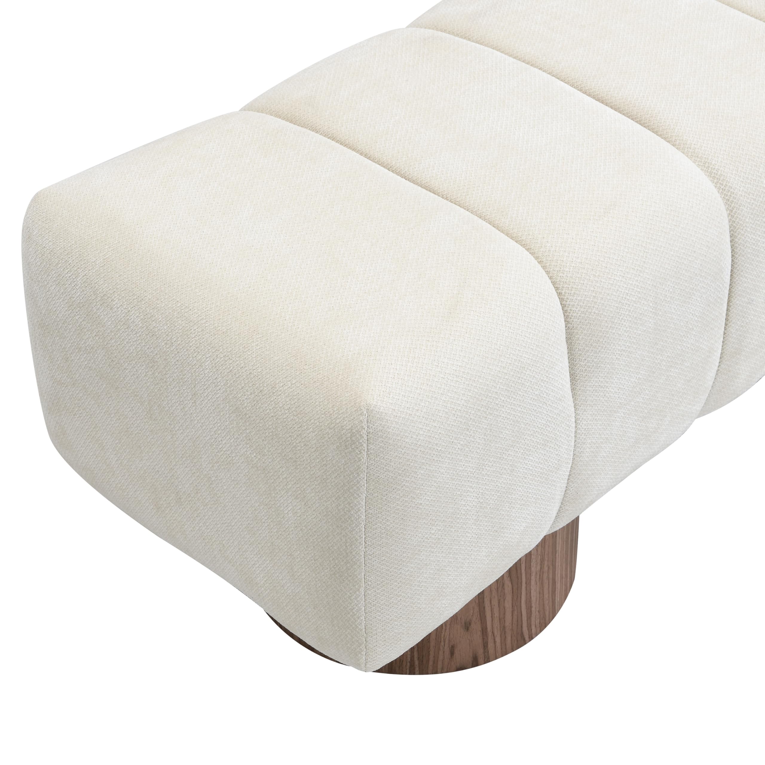 50" Chenille Fabric Dining Bench