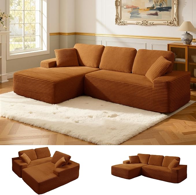 Corduroy Modular Sectional Sofa Bed