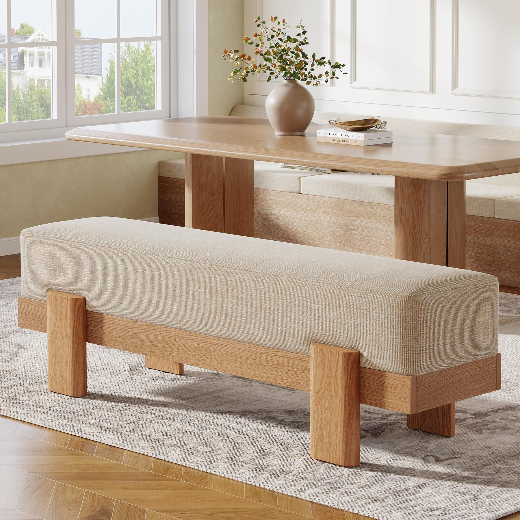 55-Inch Upholstered Dining Bench