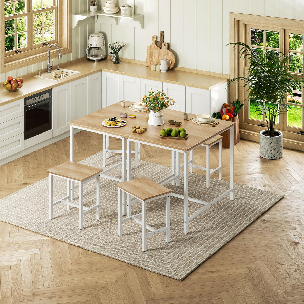 3-Piece Industrial Dining Table Set