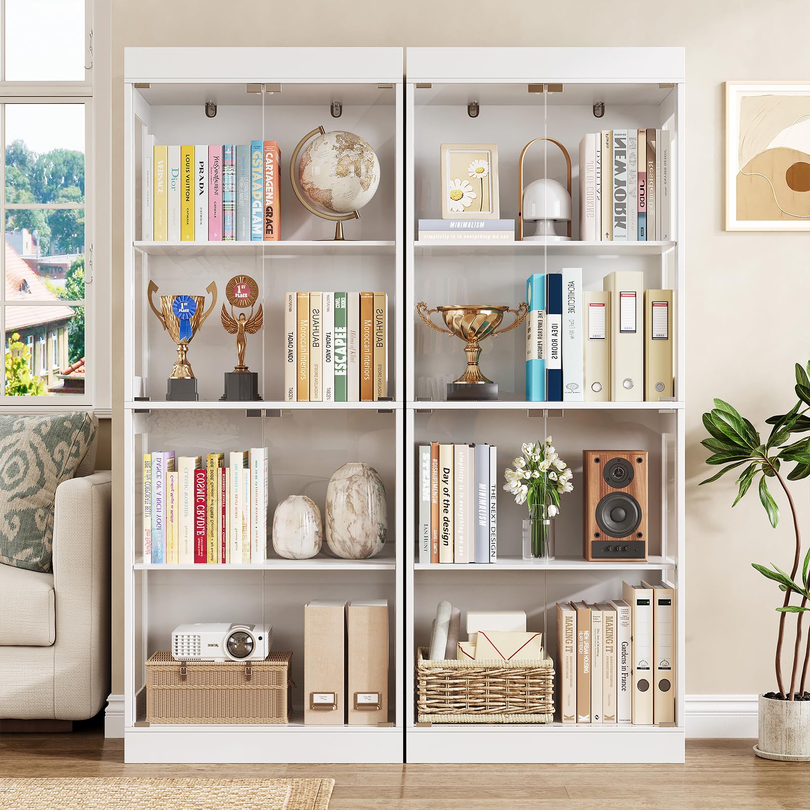 70" Glass Display Cabinet – 4-Tier Curio Cabinet