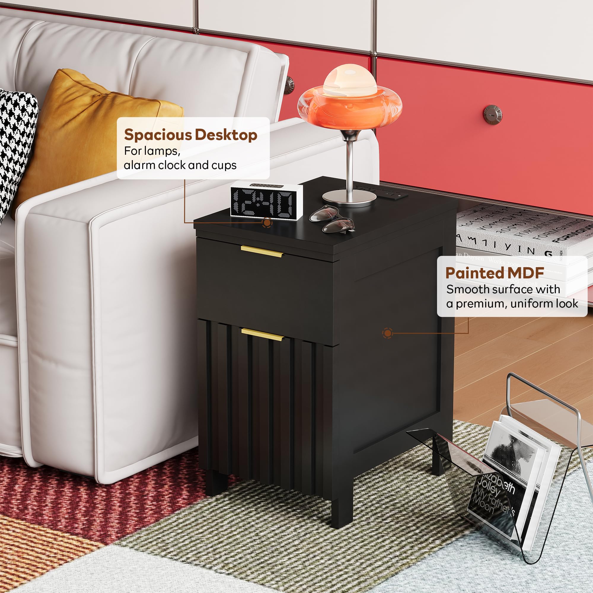 Fluted 3-Piece Bedroom Set – Dresser & 2 Nightstands