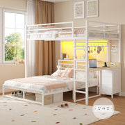Full Over Full Bunk Bed with Desk & Storage