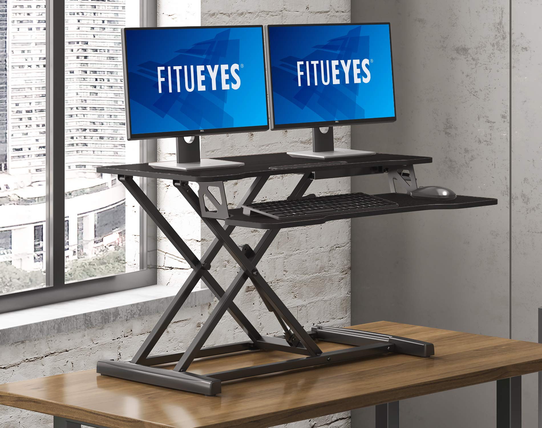 Height Adjustable Standing Desk Converter – Dual Monitor