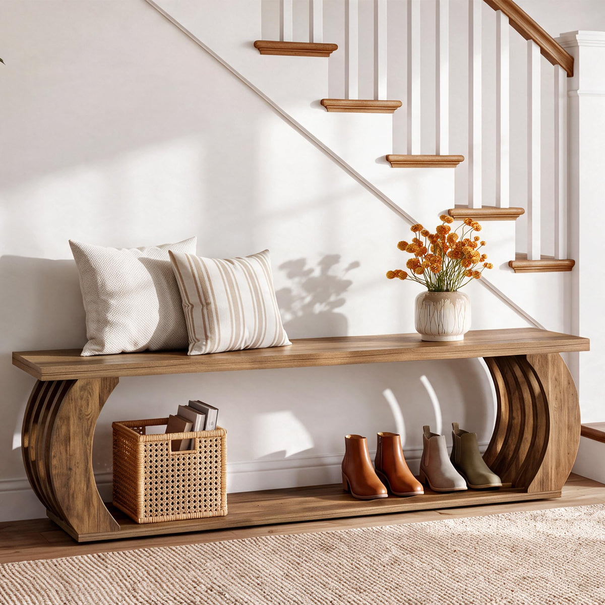 Farmhouse Entryway Storage Bench