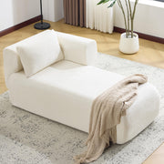 Beige Bouclé Chaise Lounge