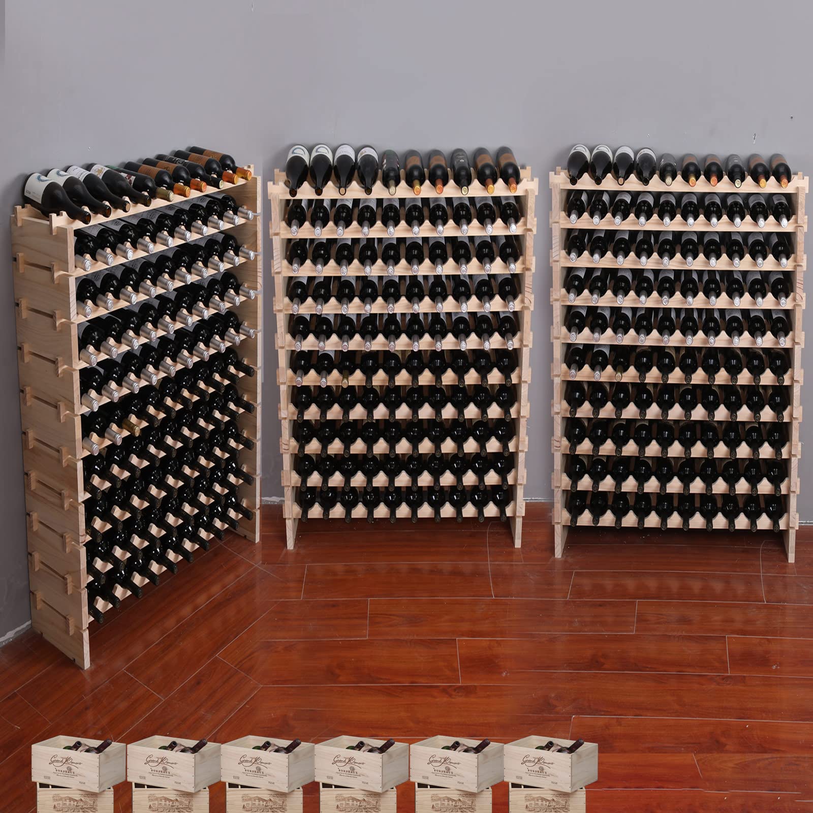 Freestanding Wooden Wine Rack