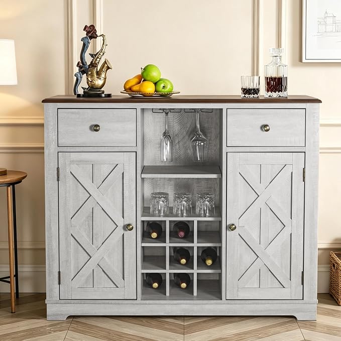 Navy Wine Bar Cabinet