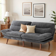 Marsail 66.02" Futon Sofa Bed, Small Convertible Sleeper Couch, Grey