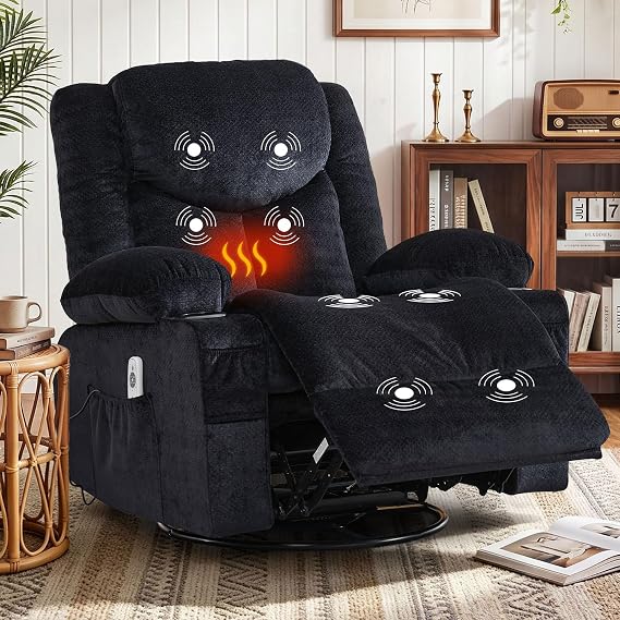 Heated Massage Swivel Recliner