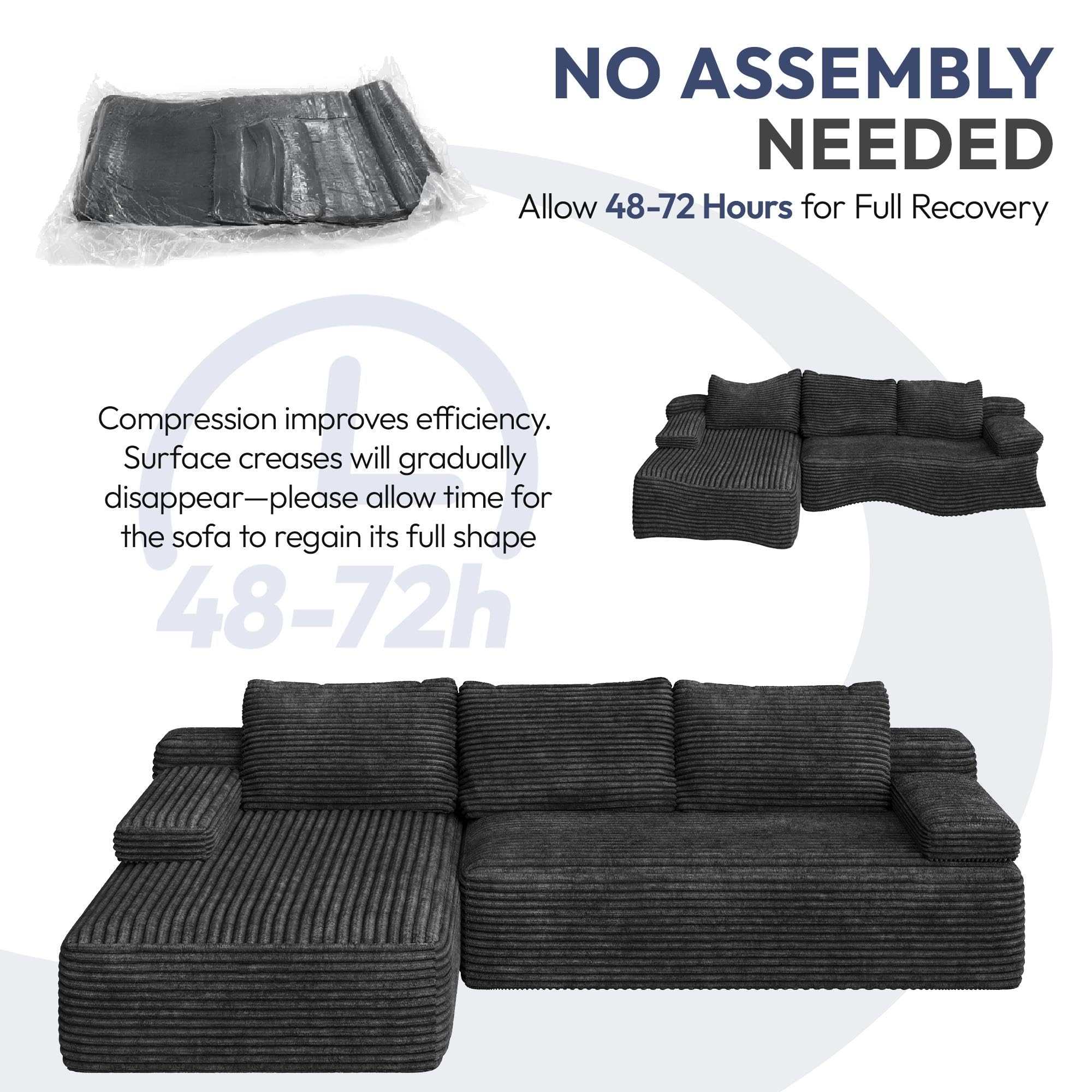 110" L-Shaped Sectional Sofa with Chaise