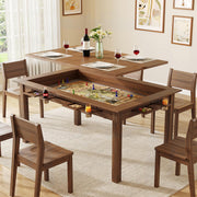 NDOHCUO Board Game Table with Removable Top,63" Dining/Gaming Table, Walnut