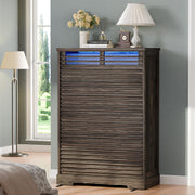 5-Drawer Fluted Dresser with LED Lights