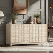 Fluted Sideboard Cabinet with Adjustable Shelves