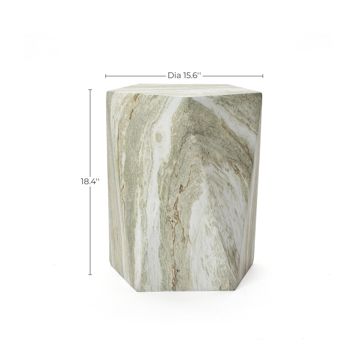 Marble-Look Indoor Outdoor Side Table