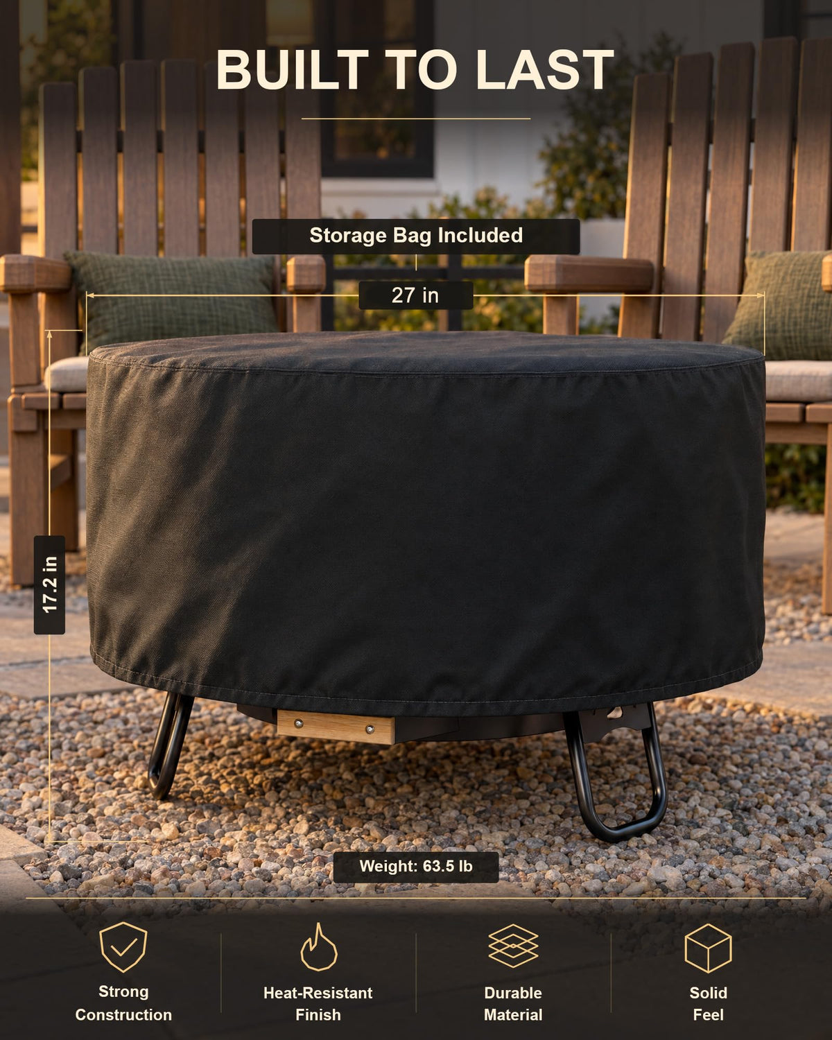 Iamsii 27 Inch Smokeless Fire Pit for Outside Wood Burning,