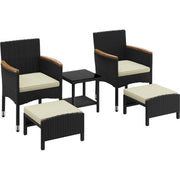 5-Piece Patio Rattan Conversation Set
